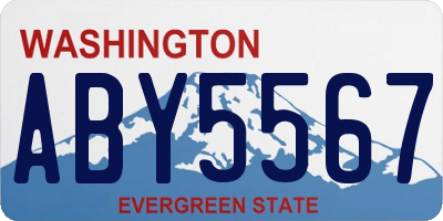 WA license plate ABY5567