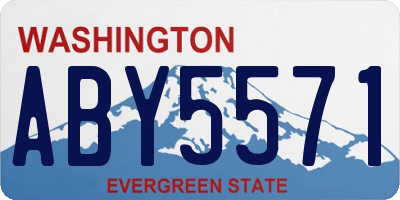 WA license plate ABY5571