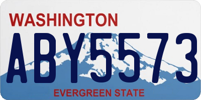 WA license plate ABY5573