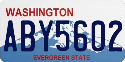 WA license plate ABY5602