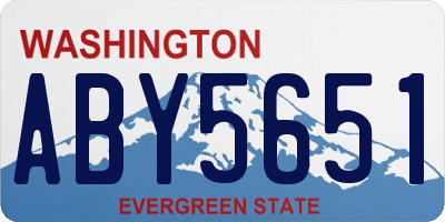 WA license plate ABY5651