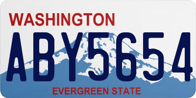 WA license plate ABY5654