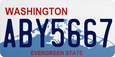 WA license plate ABY5667