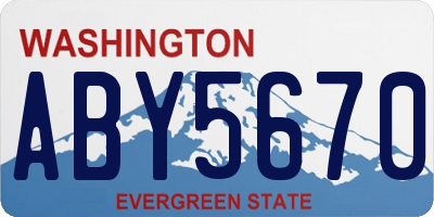 WA license plate ABY5670