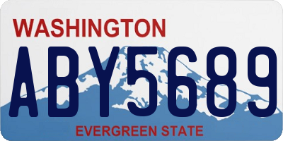 WA license plate ABY5689