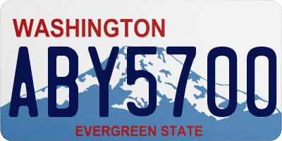 WA license plate ABY5700
