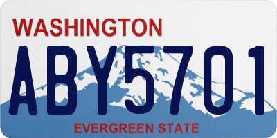 WA license plate ABY5701