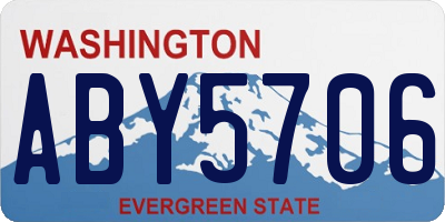 WA license plate ABY5706