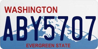 WA license plate ABY5707