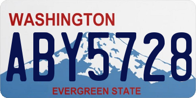 WA license plate ABY5728