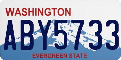 WA license plate ABY5733