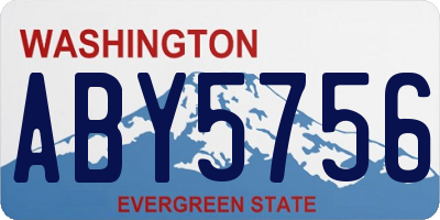 WA license plate ABY5756