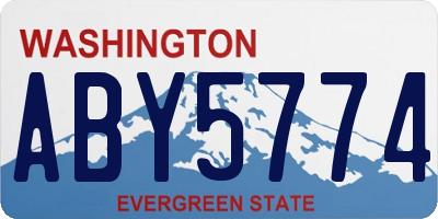 WA license plate ABY5774