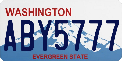 WA license plate ABY5777
