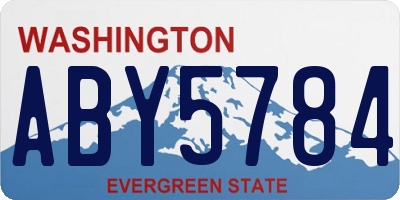 WA license plate ABY5784
