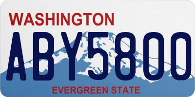 WA license plate ABY5800