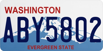 WA license plate ABY5802