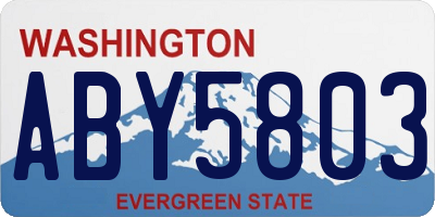 WA license plate ABY5803