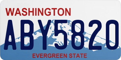 WA license plate ABY5820