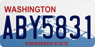 WA license plate ABY5831