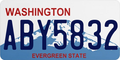 WA license plate ABY5832