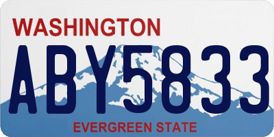 WA license plate ABY5833