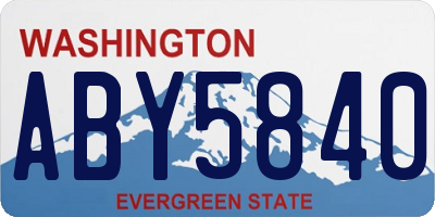 WA license plate ABY5840