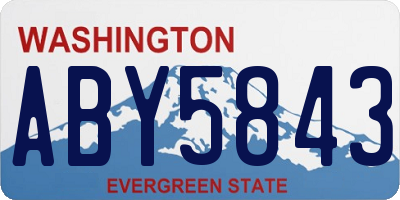 WA license plate ABY5843