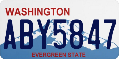 WA license plate ABY5847