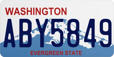 WA license plate ABY5849
