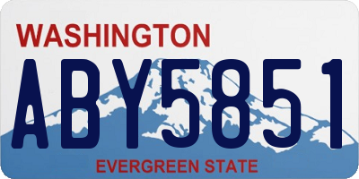 WA license plate ABY5851