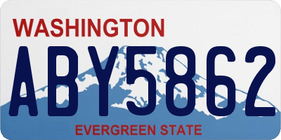 WA license plate ABY5862