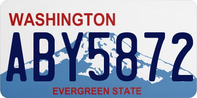 WA license plate ABY5872