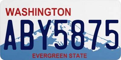 WA license plate ABY5875