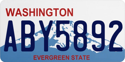 WA license plate ABY5892