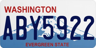 WA license plate ABY5922