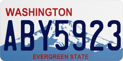 WA license plate ABY5923
