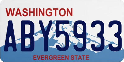 WA license plate ABY5933