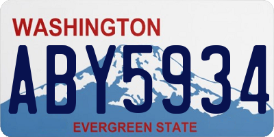 WA license plate ABY5934