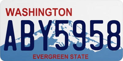 WA license plate ABY5958