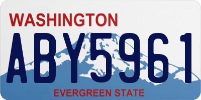 WA license plate ABY5961
