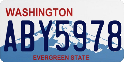 WA license plate ABY5978