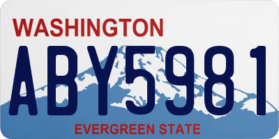 WA license plate ABY5981