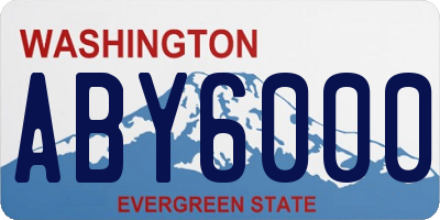 WA license plate ABY6000