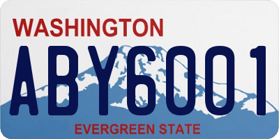 WA license plate ABY6001