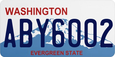 WA license plate ABY6002