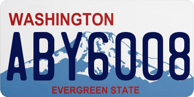 WA license plate ABY6008