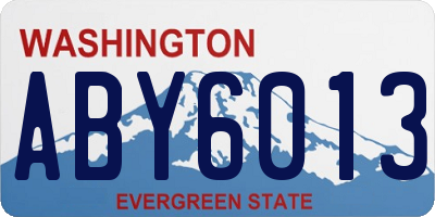 WA license plate ABY6013