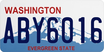 WA license plate ABY6016