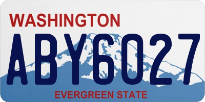 WA license plate ABY6027